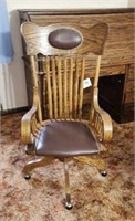 Oak Office Chair On Casters
