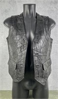 Vintage Imperial Black Leather Patchwork Vest