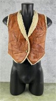 Vintage Men's Leather Sherpa Vest