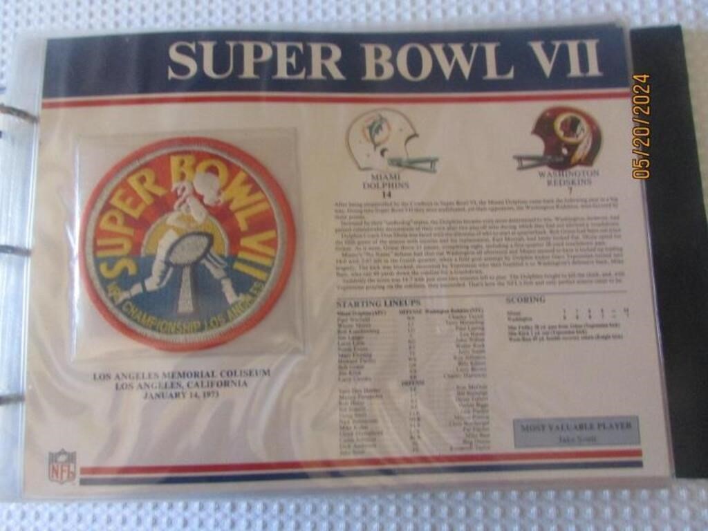 Patch NFL Official Super Bowl #7 Dolphins Redskins