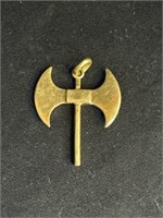 18K gold custom-made, Viking battle axe pendant