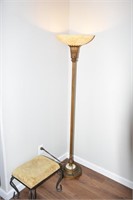 ANTIQUE FLOOR LAMP & STOOL ! -LR $$$$$$$