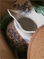 Porcelain Pitcher & Lamp items & more in box