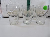 6 Vintage Libbey Glass Coca Cola Glasses 4"