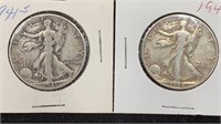 1941-S, 1944 Silver Walking Liberty (2) Half