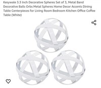 MSRP $16 Set 3 Spheres White