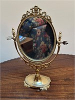 Vintage Brass Vanity Mirror