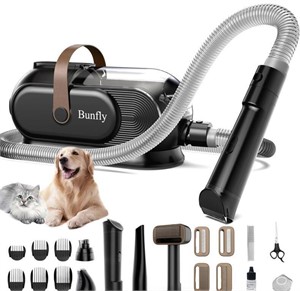 BUNFLY WHITE PET GROOMING KIT AND VACUUM - USED