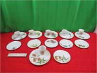 6 Cups With Plates, 6 Large Plates,