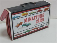 Vtg Mattel Miniature Case Carry Case W/Vtg Cars
