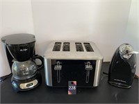 Coffee Maker, Can Opener & 4 Slice Toaster