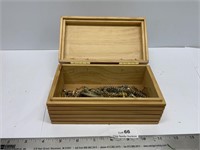 Wooden Jewelry box w/ Contents