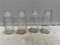 (4) Planter's Glass Canisters w/Lids