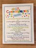 Stretched Canvas 10 Commandments Childs Wall Print