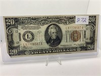 1934A $20 Bill Hawaii