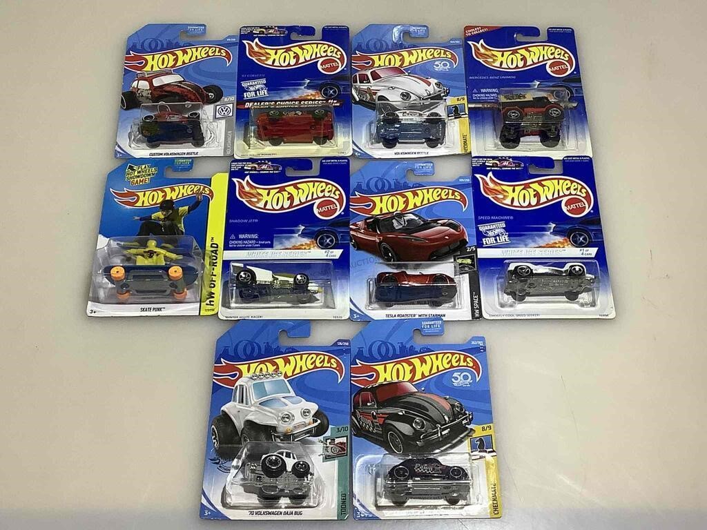 Die cast cars. New on retail cards. Hotwheels