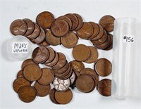 Roll of Lincoln Cents from 1920's  VF/XF