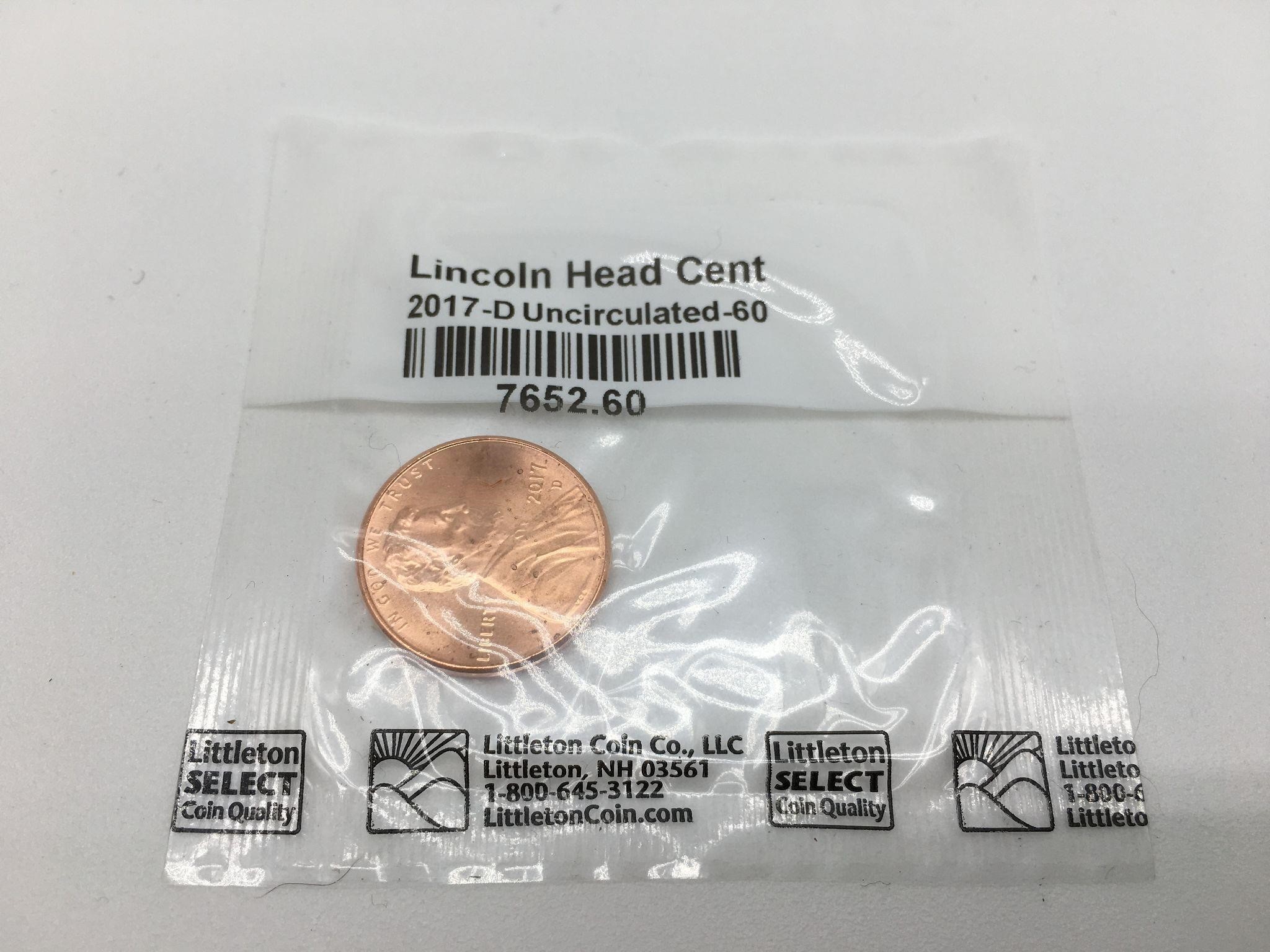 Lincoln Head Cent 2017 D