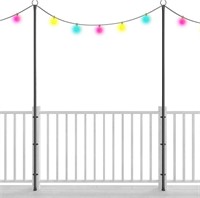 String Light Poles for Deck or Fence 2 pack