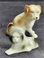 2 VTG Porcelain Dogs Figurine