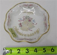 Happy Anniversary Glass Dish by Lefton