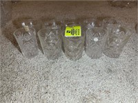 CUT GLASS GROUP OF DRINKING GLASSES 10 TOTAL