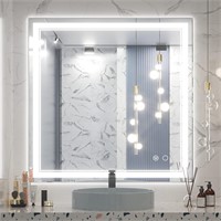 Keonjinn 36x36 LED Bathroom Mirror  Anti-Fog