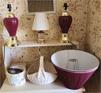 Lot of Lamps Shades Basket and more