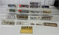17 pcs,Railroad Accessories,People,Train Cars