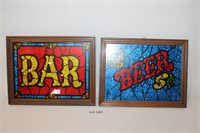 "Beer & Bar" Framed Glitter Art