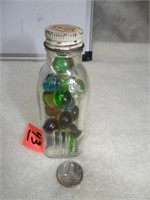 Old Hires Bottle w/ Marbles