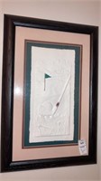 3-framed Golf art pictures golf clubs
