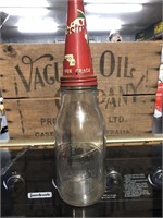 Genuine Castrol embossed quart bottle  & tin top