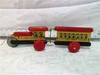 ANTIQUE TOY TINKERS TRIAN, WOOD AND METAL