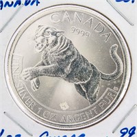 Coin Canadian 2016 Cougar 1 Ounce .999 Silver