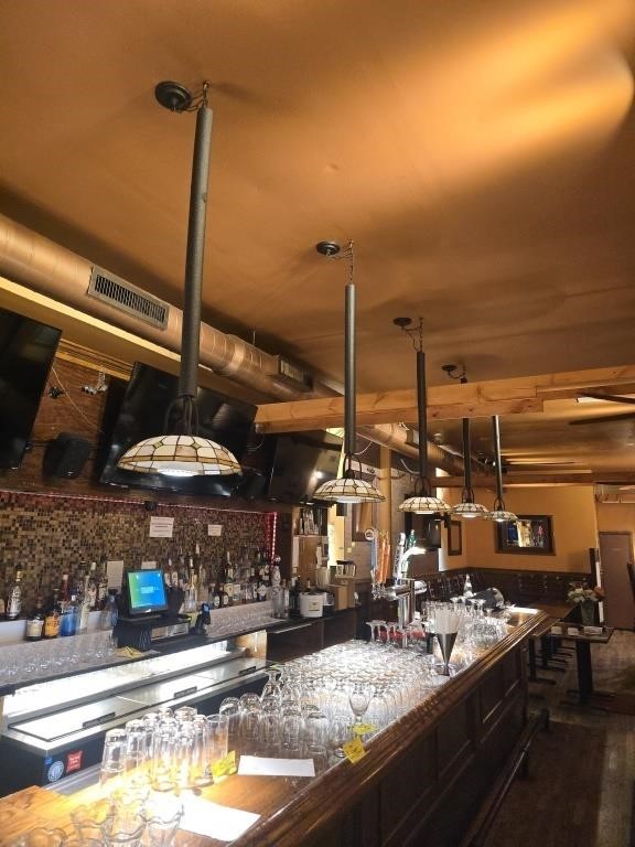 HANGING  LIGHTS ABOVE BAR