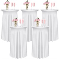 5 Packs Round Spandex Cocktail Table Covers with S