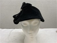 Vintage Ladies Black Velvet Hat 1920’s Marshall