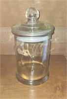 Glass Cookie Jar; 13" tall with lid...