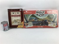 2 jeux de société : Monopoly vintage & Rally neufs