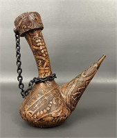 Vintage Hand Tooled Leather Wrapped Decanter