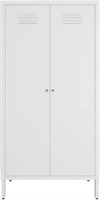 2-Door Magnetic Steel Storage Cabinet, White