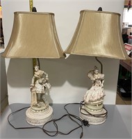Lamps - 1950's Colonial, Porcelain - Set of 2