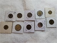 10 Carded Foreign Coins