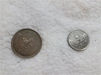 1960 Hong Kong 1 Dollar and 5 New Pence