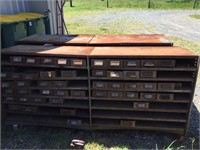 Metal cabinet with drawers of nuts & bolts etc