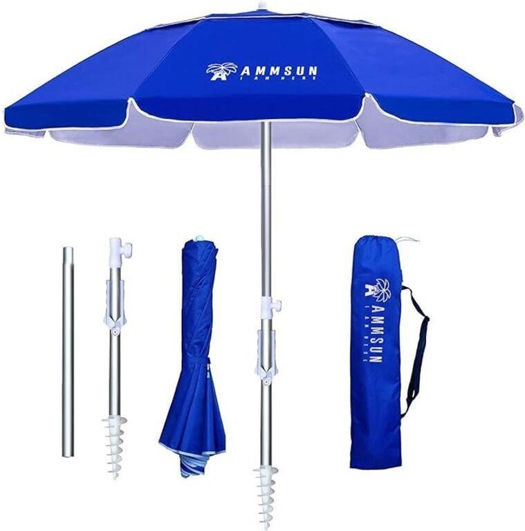 AMMSUN Folded Portable Travel Beach Umbrella