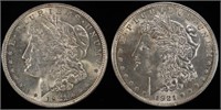 (2) 1921 MORGAN DOLLARS BU