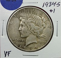 1934-S Peace Dollar VF