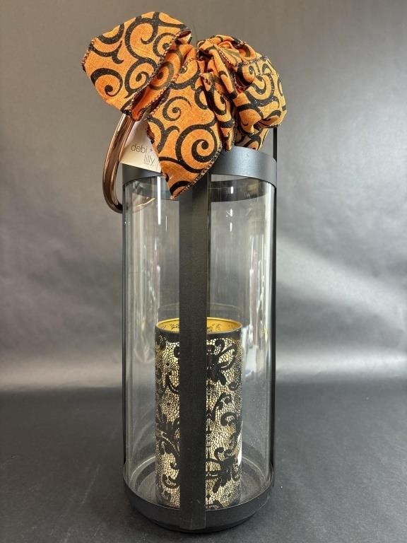 Decorative Candle Lantern Metal & Glass